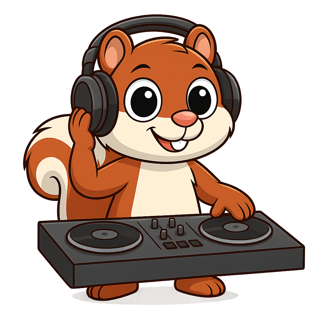 Puschel als DJ an den Turntables