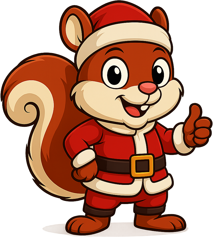 Puschel als Weihnachtsmann